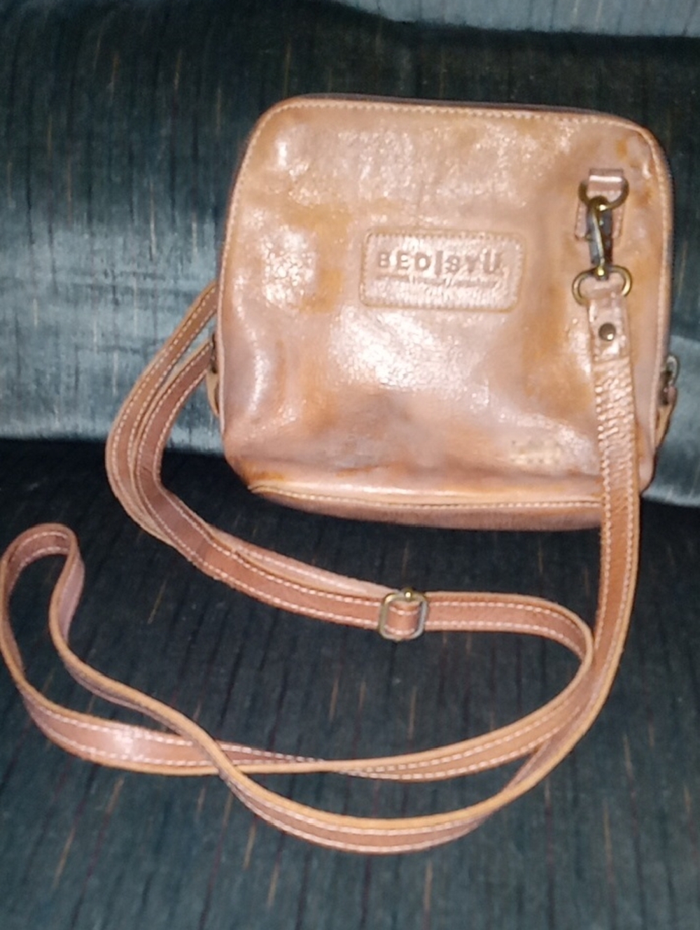 Bed Stu Brown Leather Crossbody Bag with Adjustable Strap